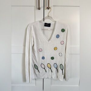 Vintage LeRoy Sweater Tennis Theme Activewear Pickleball